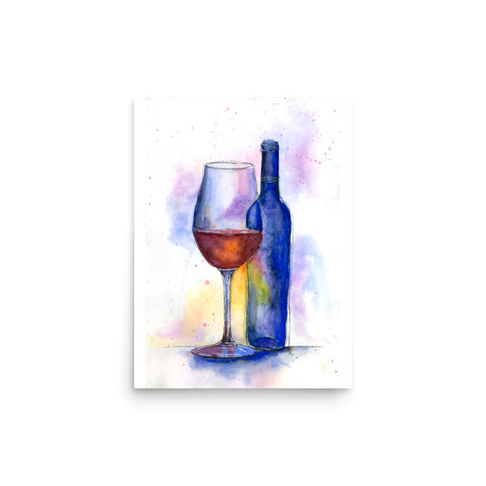 gentle wine-inspired abstract painting with fluid shapes