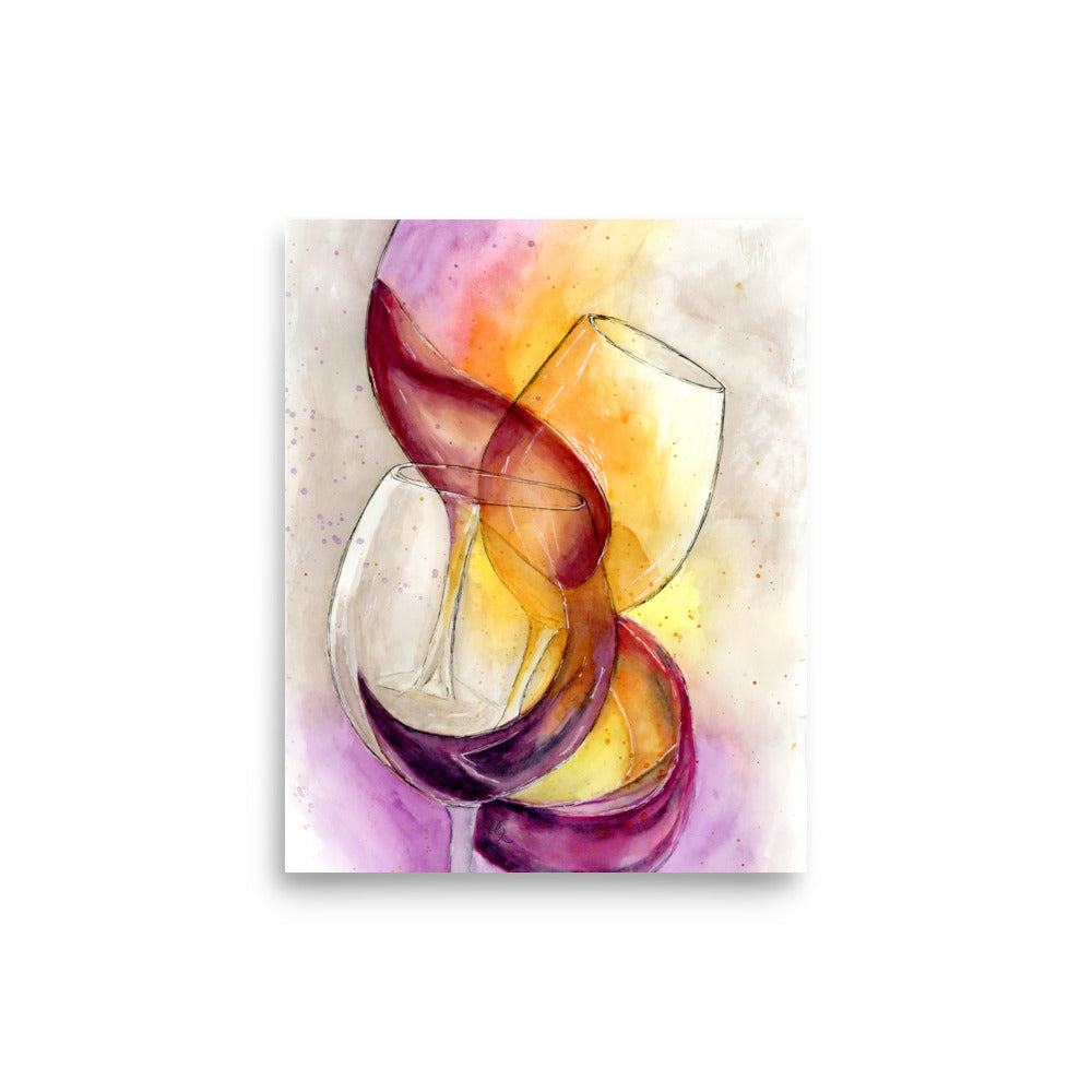 modern wine-inspired abstract art print