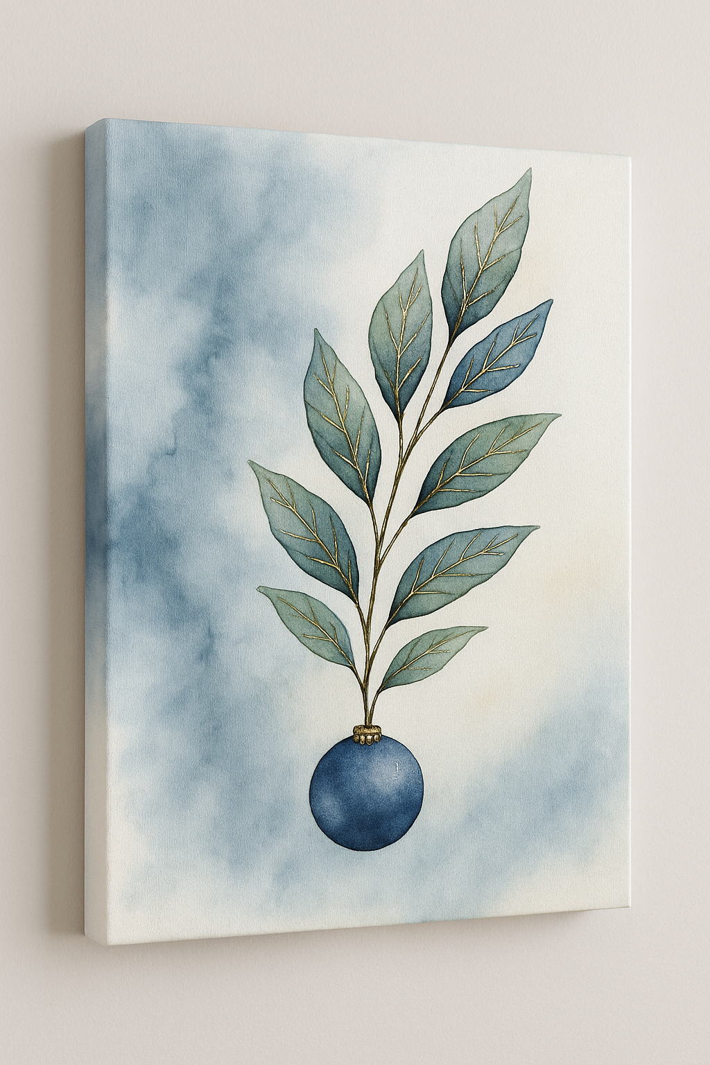 Blue Ornament on Canvas