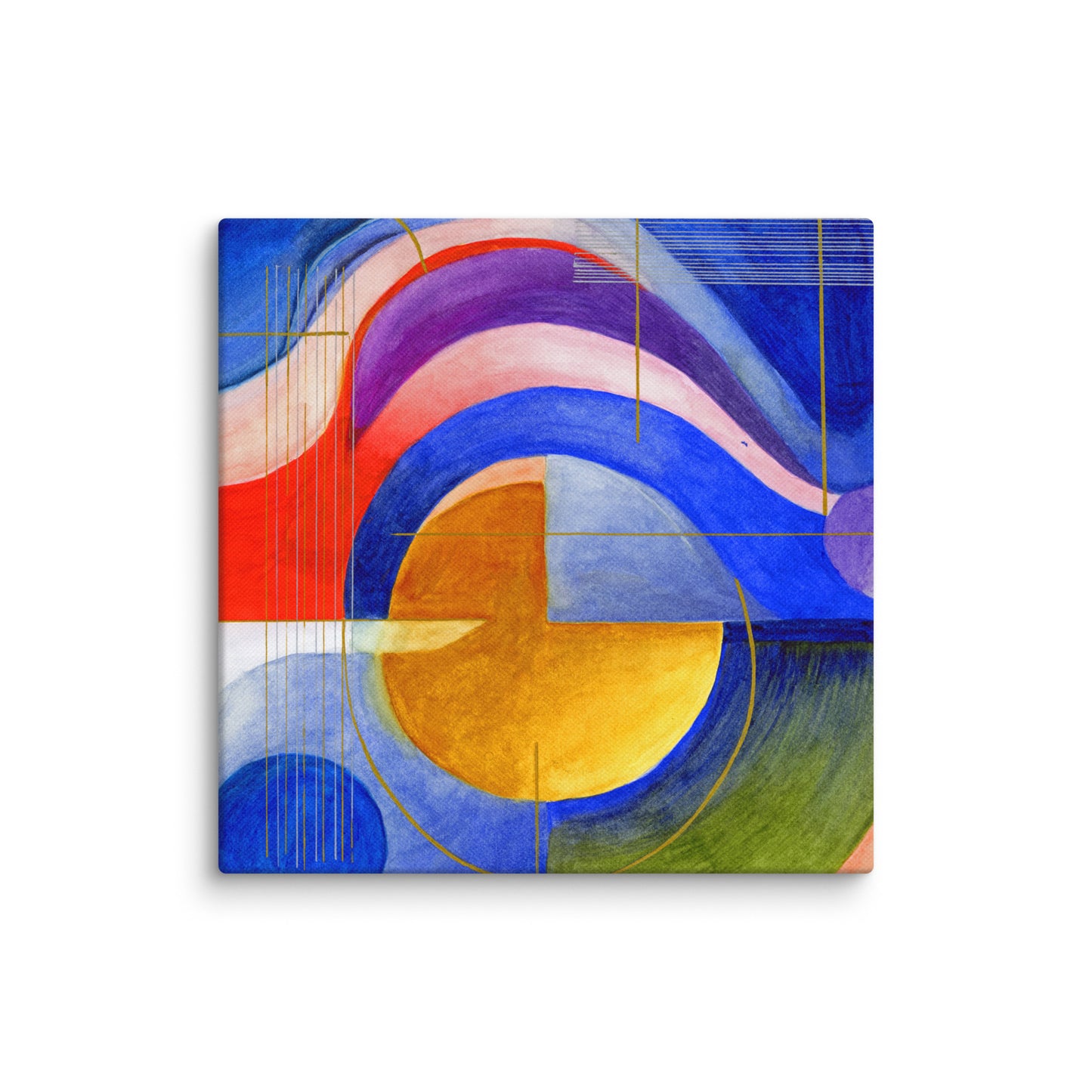 abstract watercolor horizon with warm glowing light