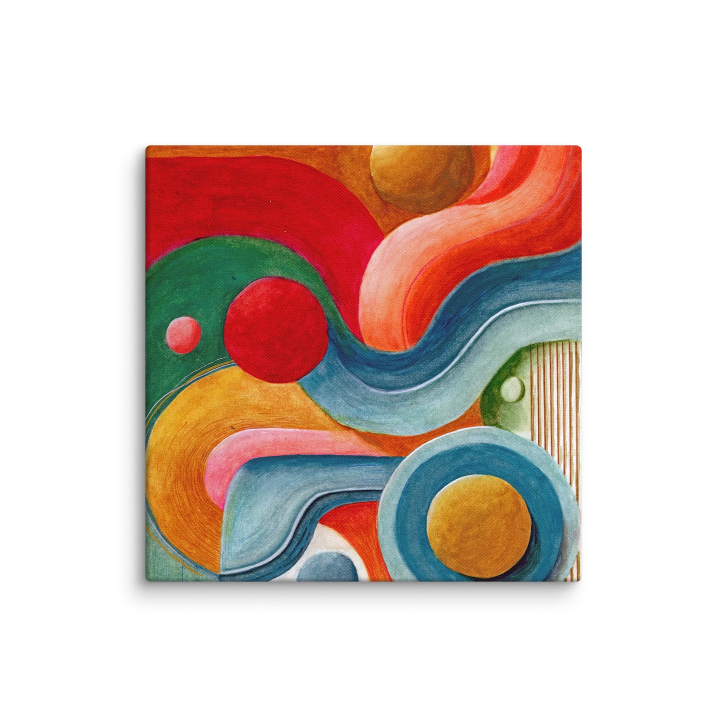 abstract watercolor painting with circular cosmic motion