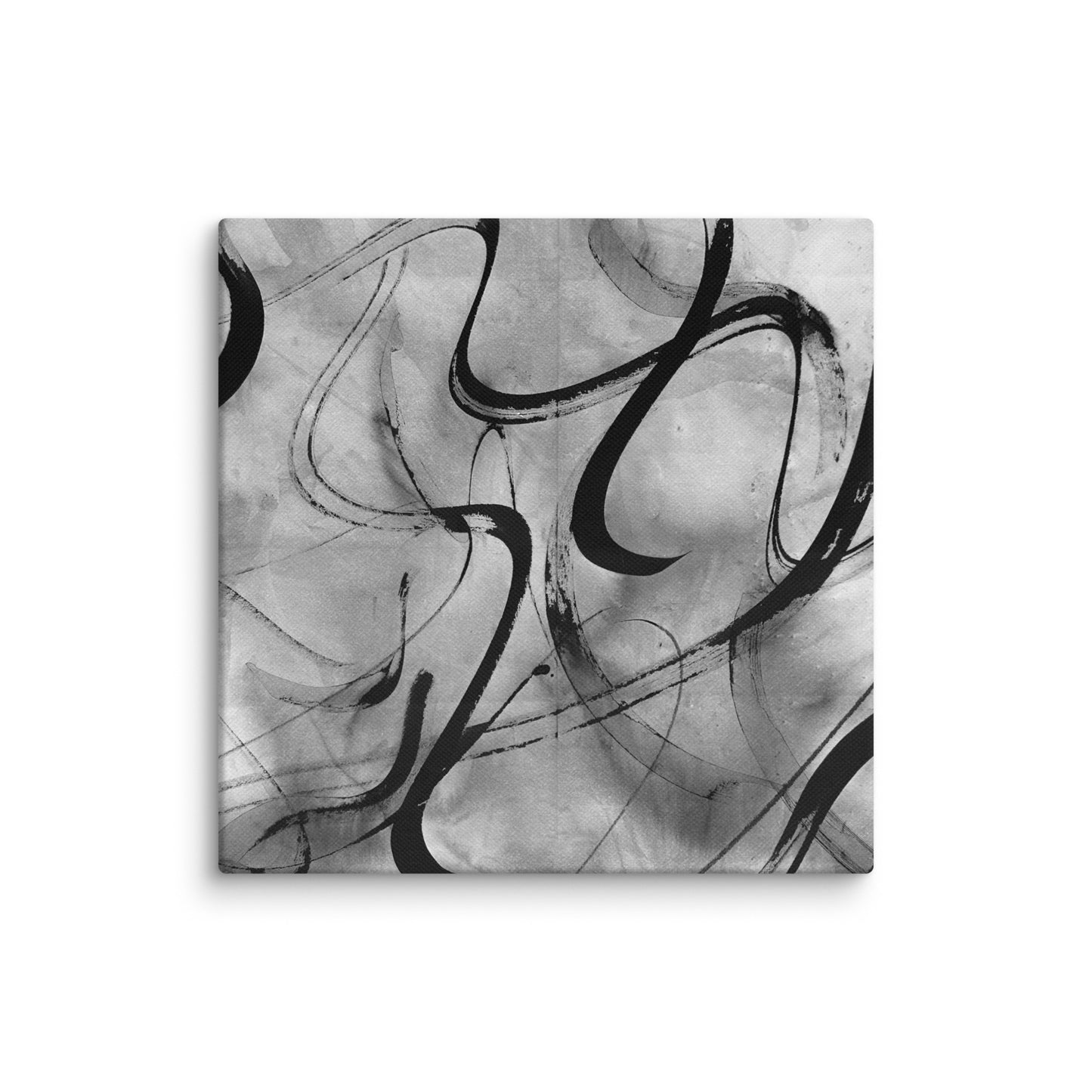 minimalist black ink line drawing with flowing abstract shapes
