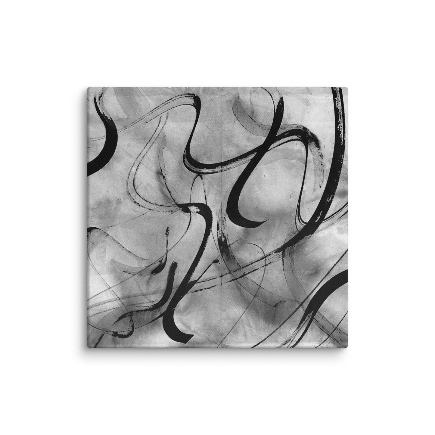 minimalist black ink line drawing with flowing abstract shapes