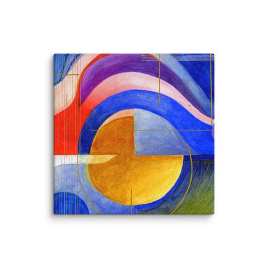 modern abstract landscape with radiant sunrise glow