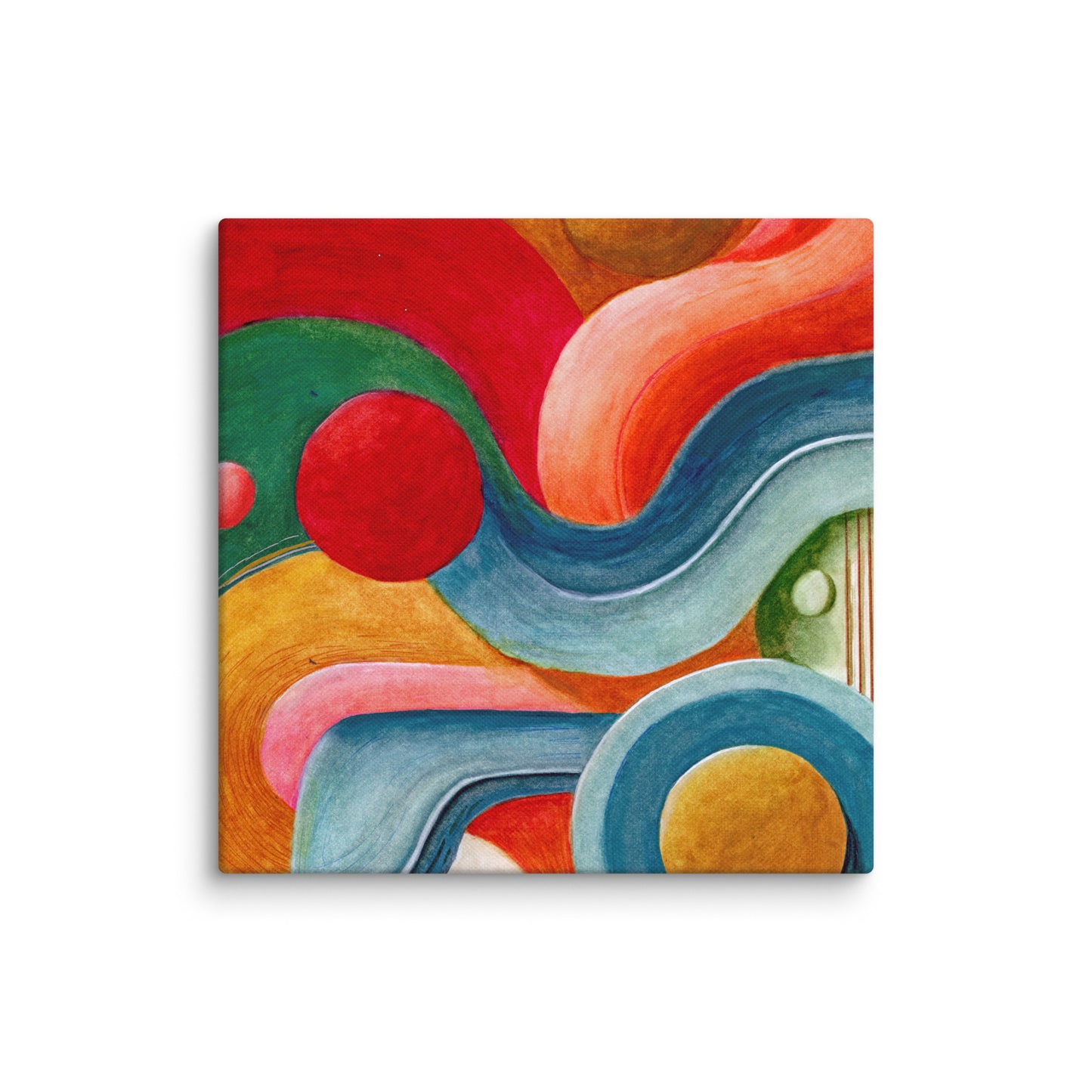 flowing circular shapes in soft atmospheric watercolor tones
