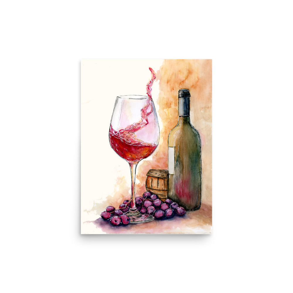 fluid red and burgundy wine-inspired artwork