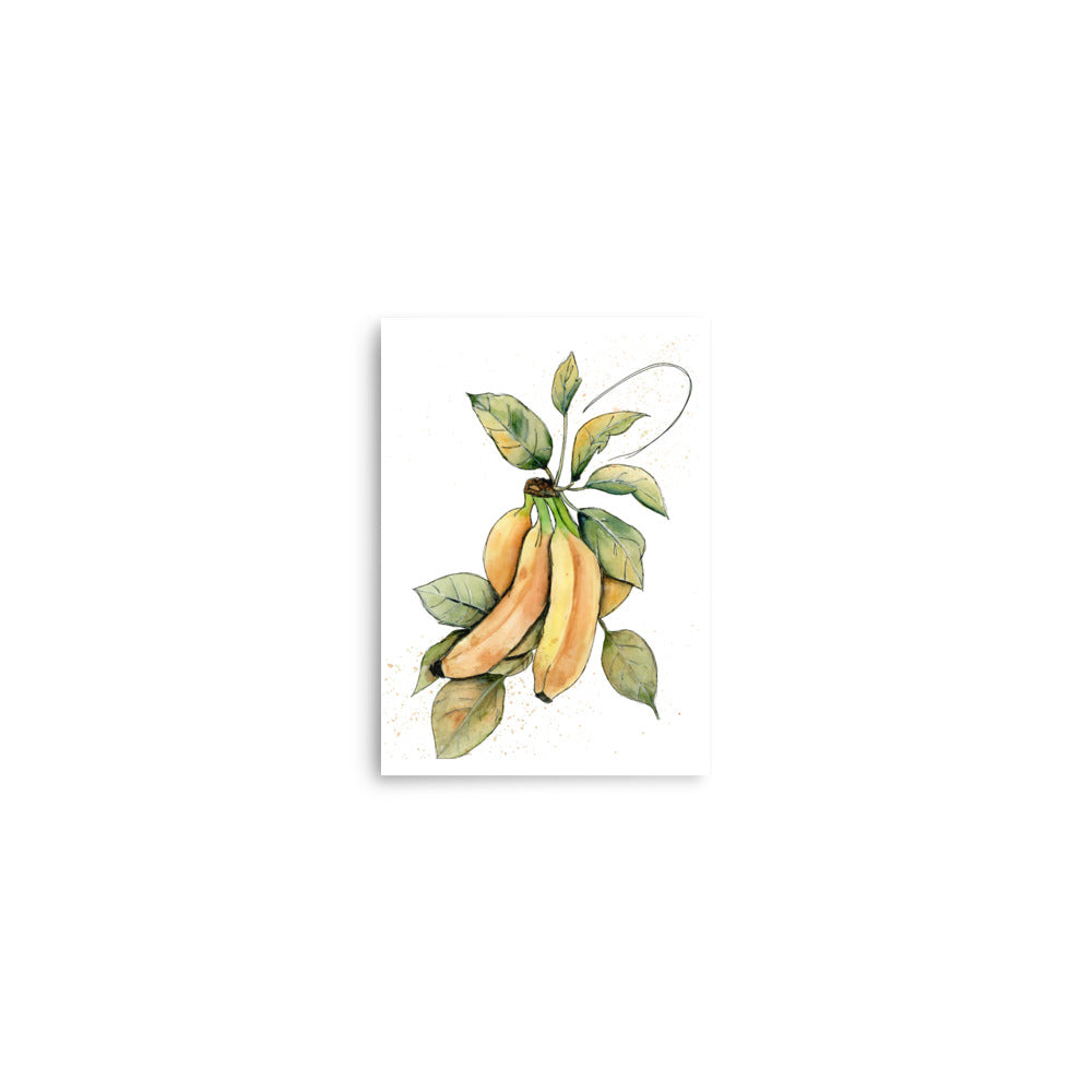 abstract watercolor bananas artwork in warm tones