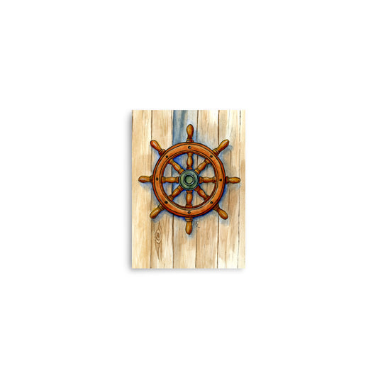 nautical helm illustration titled Ship’s Wheel