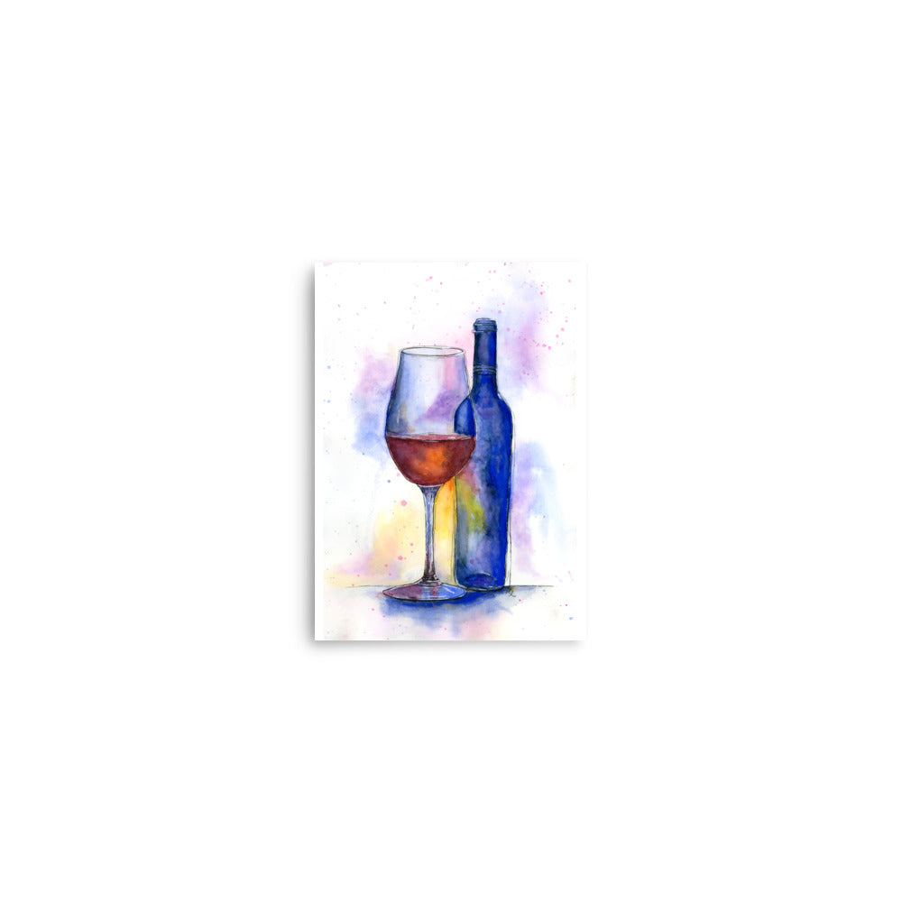 modern pastel watercolor artwork titled Blush & Blue