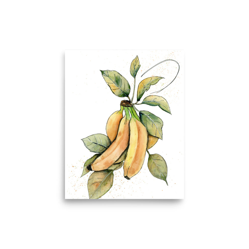 modern fruit canvas print featuring yellow bananas