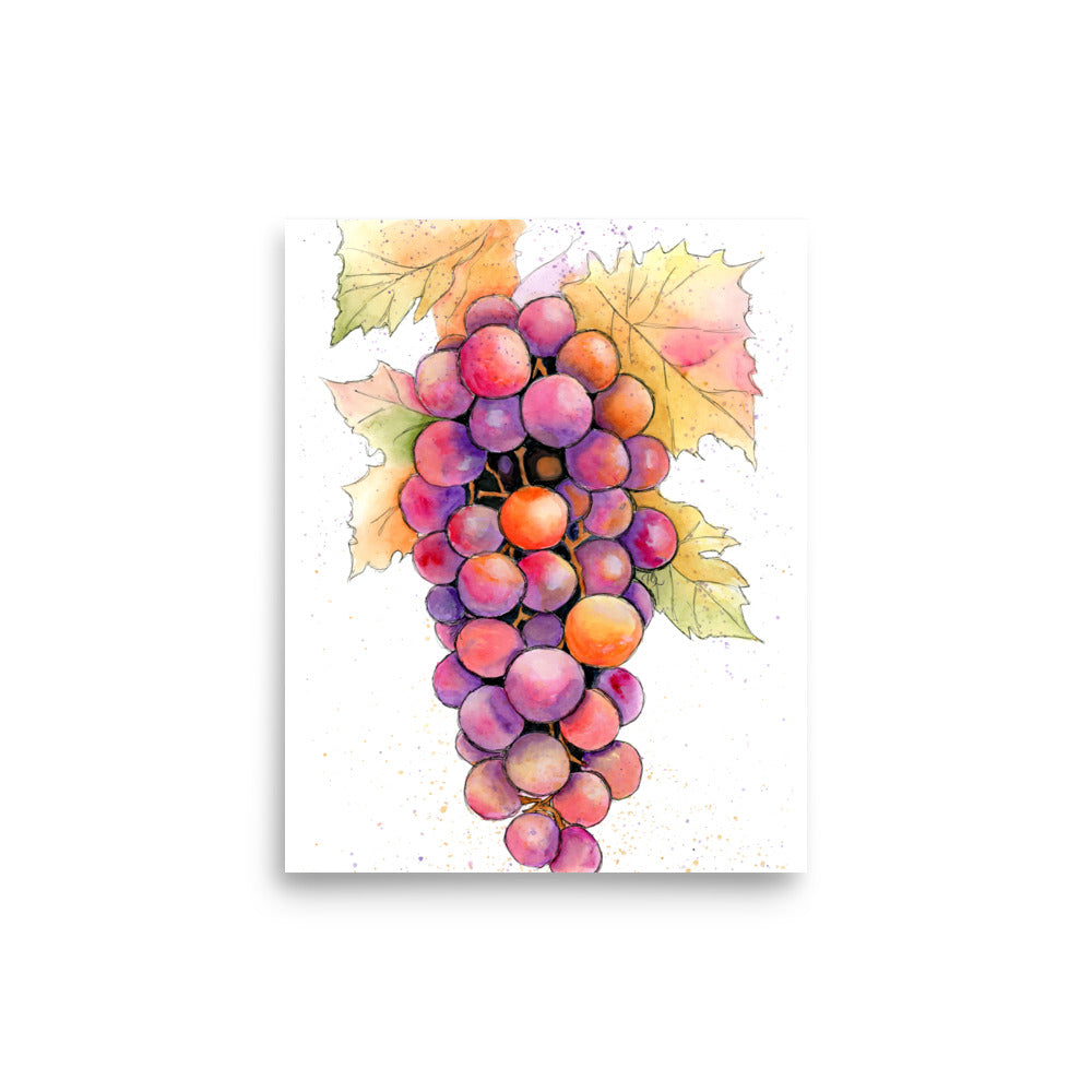 modern fruit canvas print featuring abstract grapes